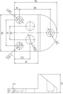 Przykręcany stoper do bramy PSG 61.191 (130x150/H65) powlekany gumą