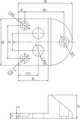 Przykręcany stoper do bramy PSG 61.191 (130x150/H65) powlekany gumą